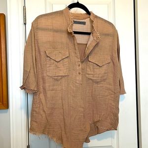 Raquel Allegra shirt. Tan/nude color